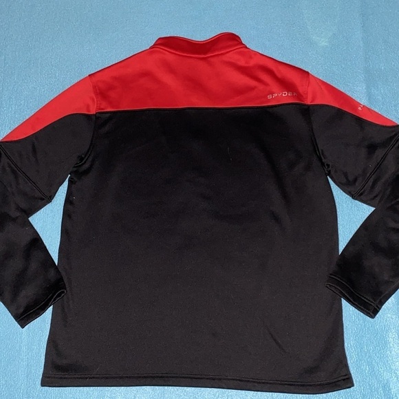 SPYDER charger pullover jacket 1/2 zip thermal long sleeve black red NEW size L - Picture 3 of 16